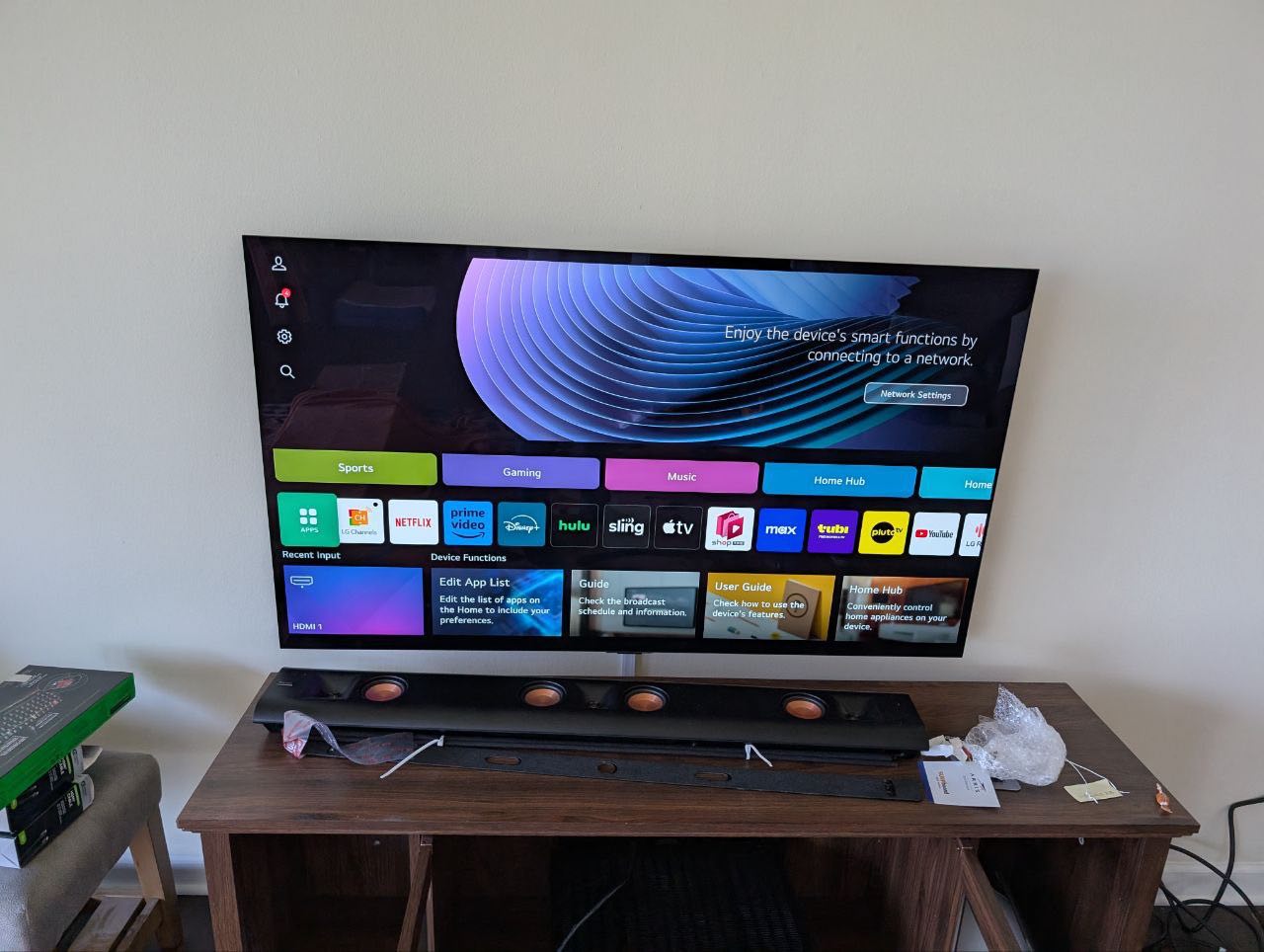 TV and soundbar
